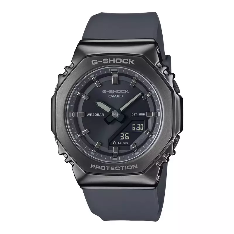 Jam Tangan Wanita Casio G-Shock GM-S2110B-8AJF CasiOak Digital Analog Dark Grey Dial Grey Resin Band (JDM)