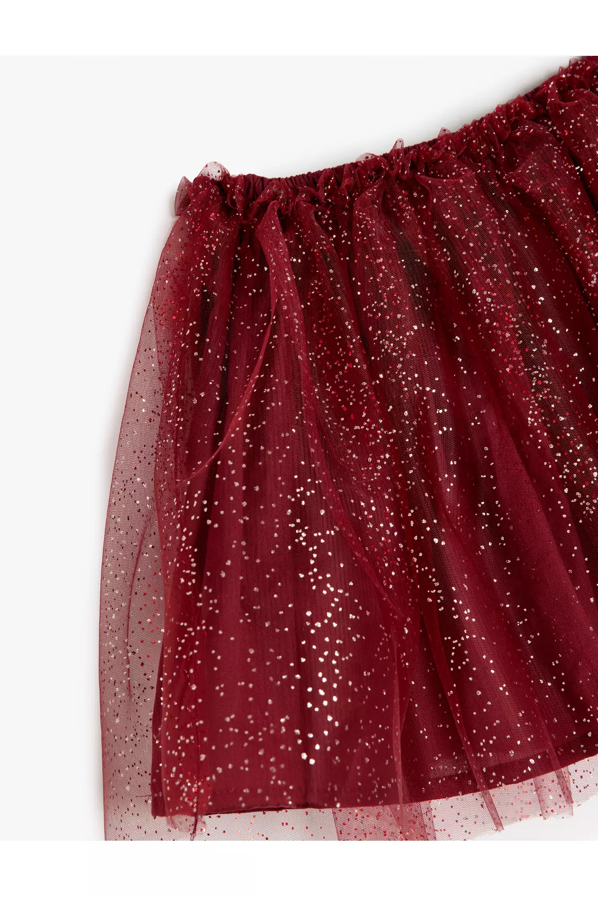 Elastic Waist Tulle Glitter Detailed Tutu Skirt