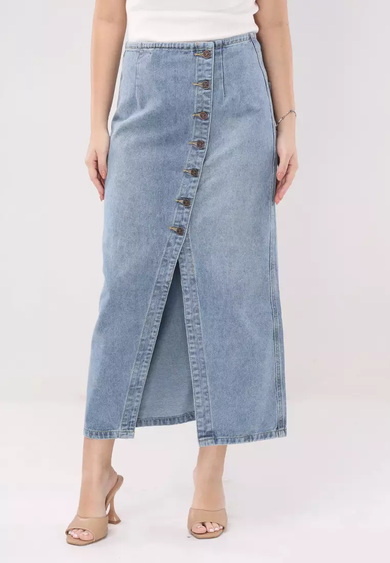 Denim Long Skirt Ladies
