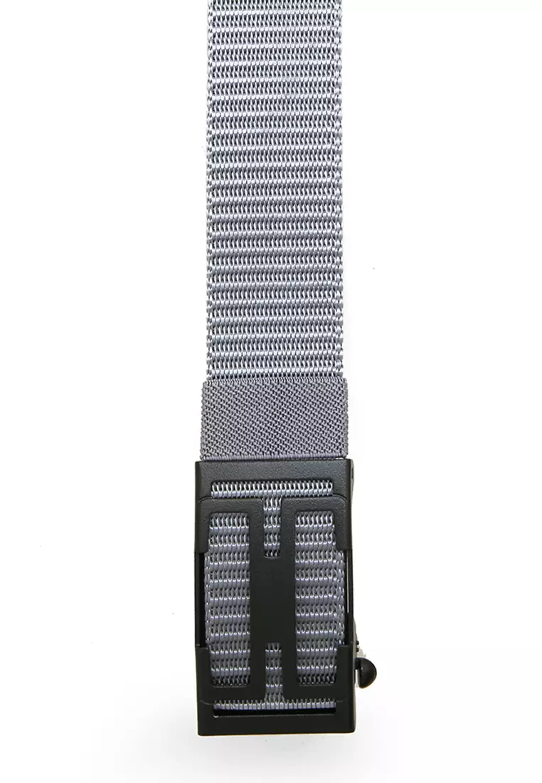 Ilo Aksesoris Fashion Pria Simple Design Ikat Pinggang Material Canvas ORIGINAL - Gray