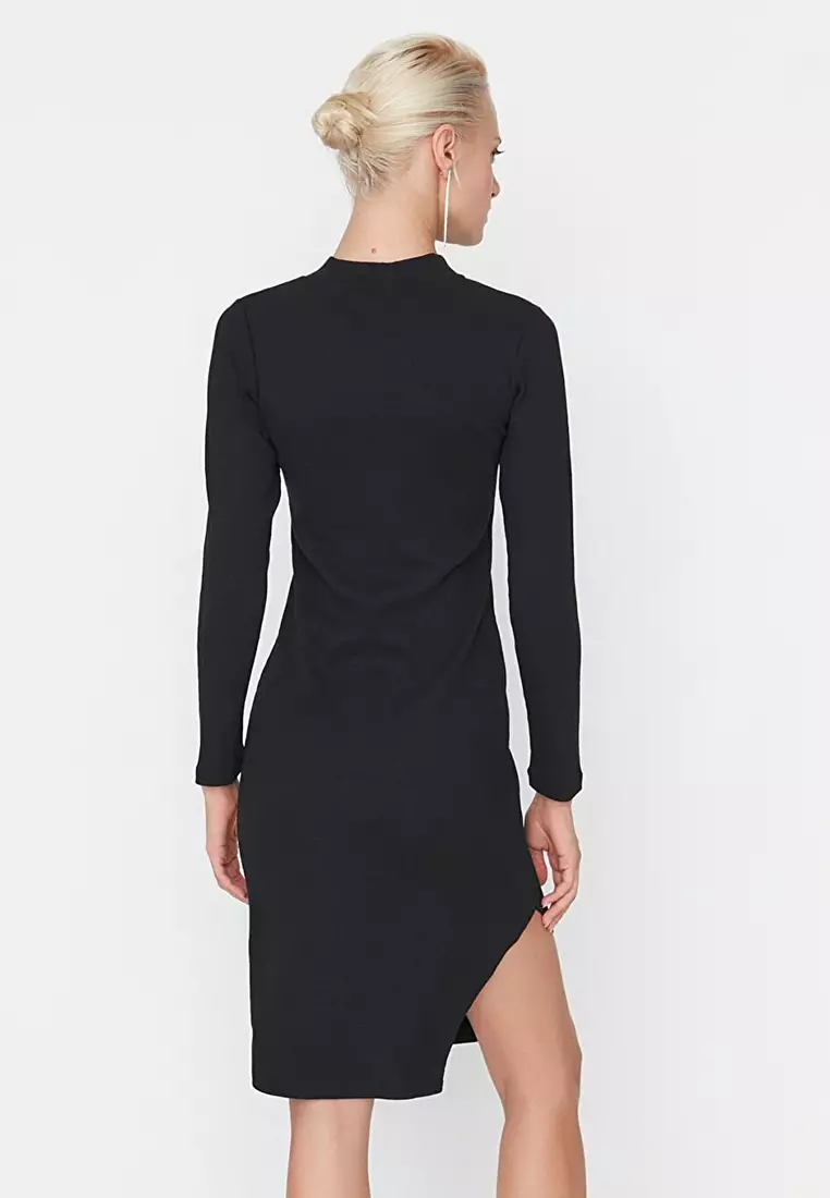 Cut Out Detailed Bodycon Knitted Dress