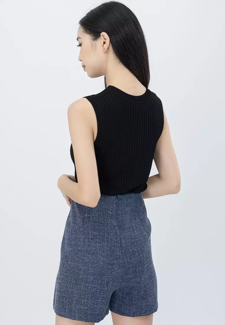 Knitted Sleeveless Basic Top