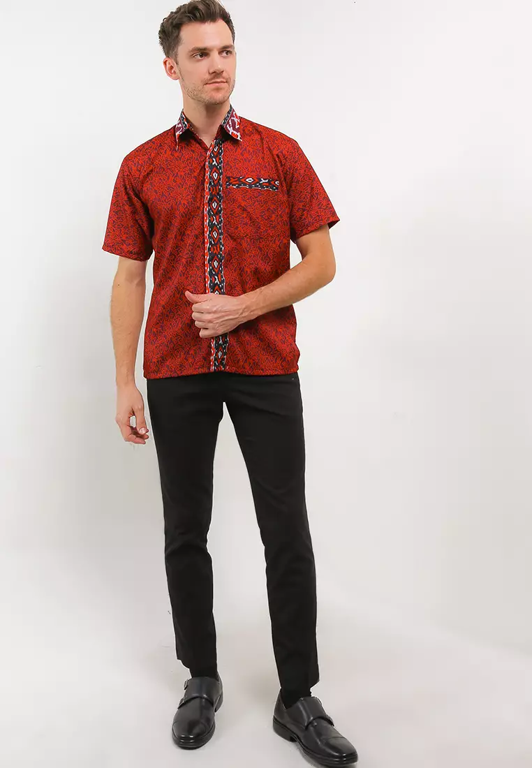 Megomendung Kemeja Batik Exclusive Premium Pria Casual Modern Lengan Pendek