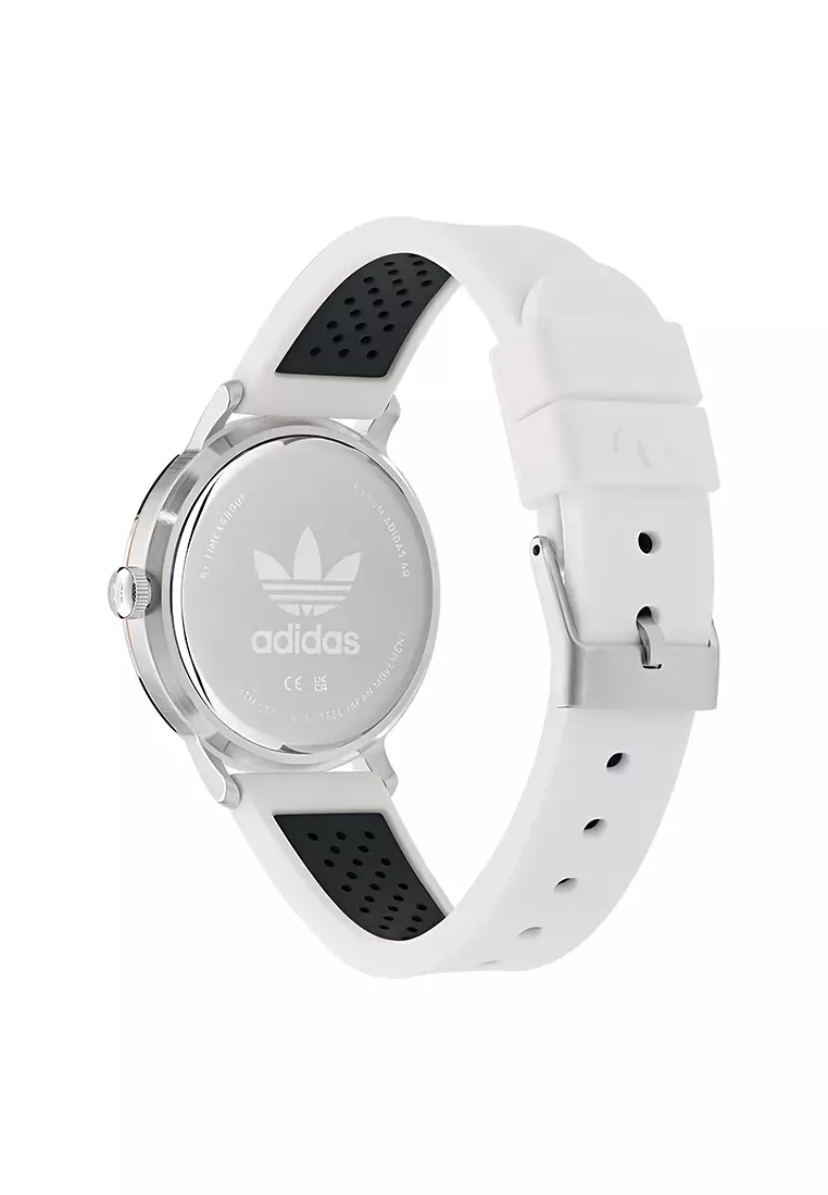 Adidas Gents Watch Code One Men's Watch - Silver Stainless Case - Silicone Band - AOSY24046