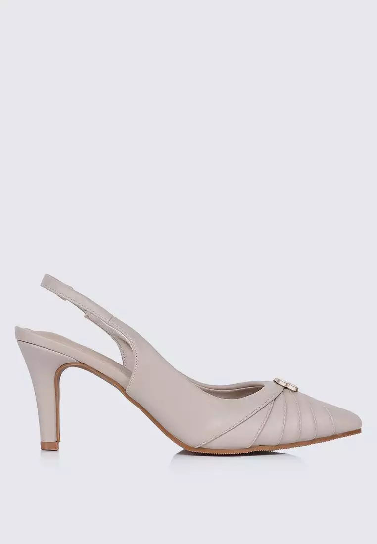 Discount on My Ballerine  shoes - SKU: My Ballerine Bovis Comfy Heels In Almond