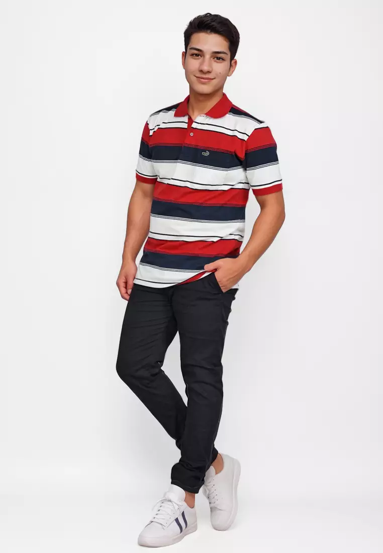 Crocodile EURO | Kaos Kerah Pria Men Polo | Slim fit | Katun 0877 Red
