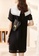 OUNIXUE black Elegant Lapel Bubble Shoulder Chiffon Dress C2013AA679DE1BGS_2
