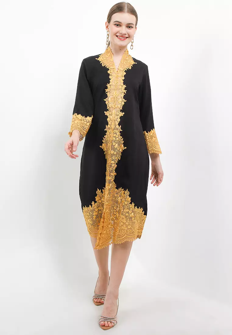 Long Kebaya Embroidery-Bunga Melati Long/Sleeve