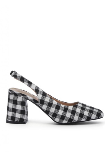 London Rag Black Gingham Check Heeled Slingback | ZALORA Philippines