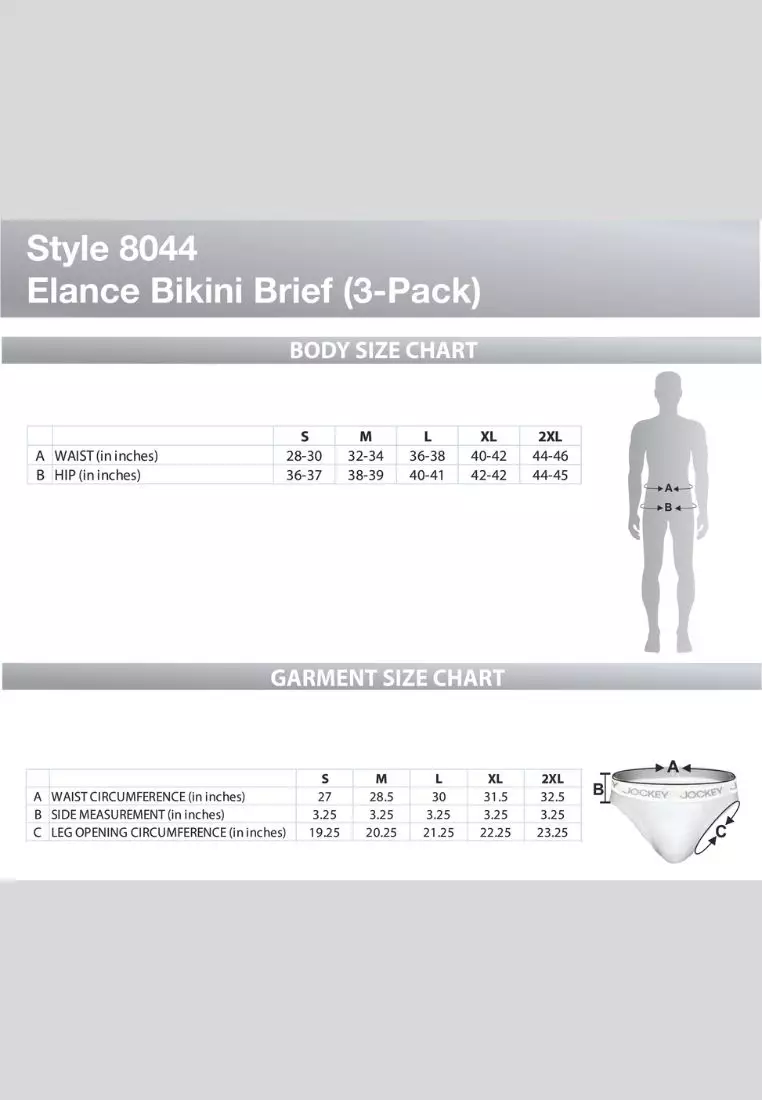 Jockey® ELANCE Cotton Rich Men's Bikini Brief - 3 pack