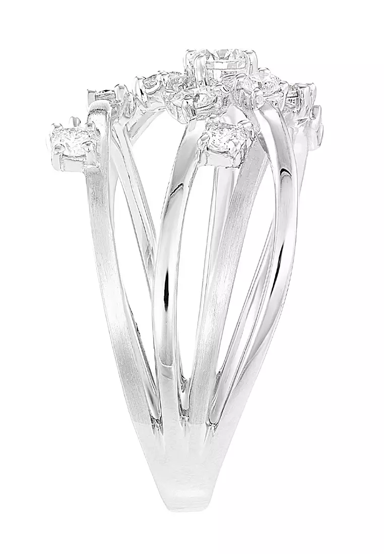 Buy HABIB HABIB Chic Collection Cross Band Diamond Ring in White Gold ...