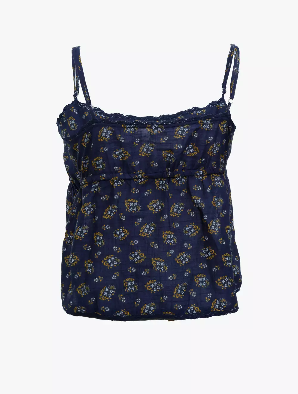 Cotton On - SHIRTS/BLOUSES - Cotton Lace Straight Neck Cami - STELLA PAISLEY WINTER NIGHT