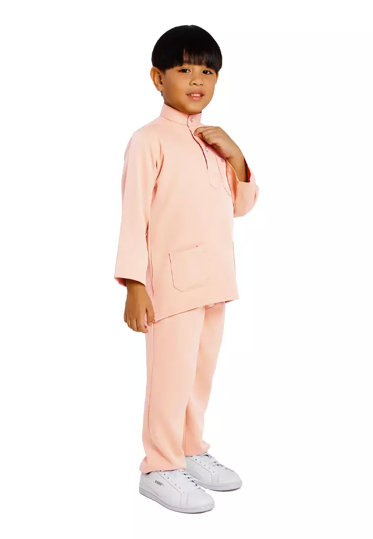 Forest x Hatta Dolmat Kids Baju Melayu Cekak Musang Regular Fit - FK23766BM-17Nude