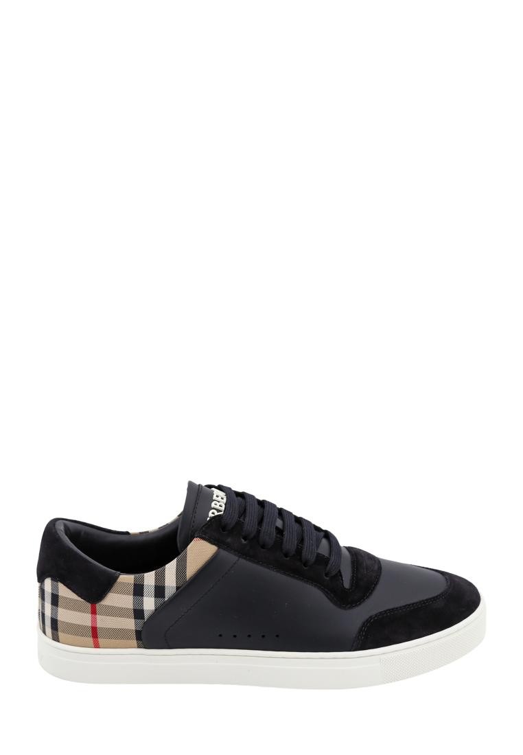 BURBERRY - Leather and suede sneakers - Black