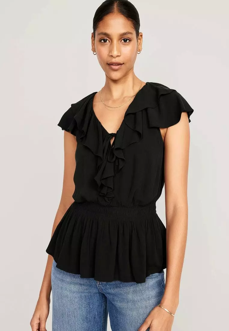 Old navy ruffle sleeve shirt online