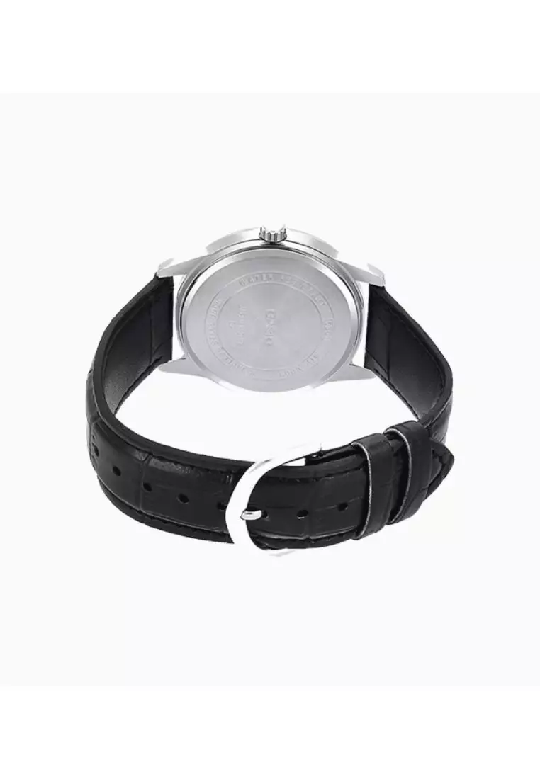 Women's Analog LTP-V001L-1B Black Leather Band Casual Watch