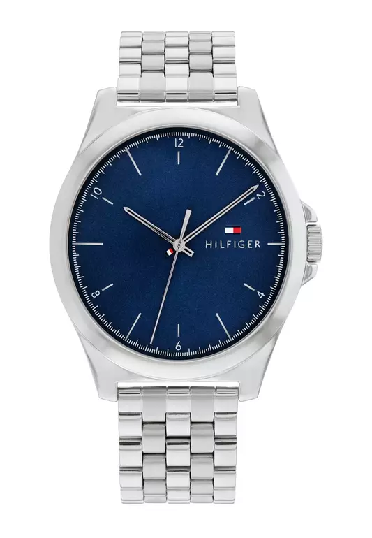 Men's Stainless Steel Bracelet & Blue Dial Quartz Watch - TH1710630
