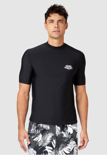 Piping Hot black Piping Hot Logo Printed Short Sleeve Sustainable Surf Tee Black A49F8USF2A3650GS_1