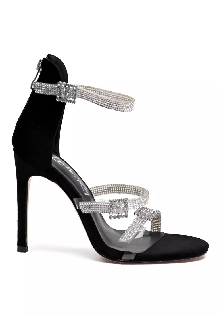 Discount on London Rag  shoes - SKU: Bling Strap High Heeled Sandals In Black