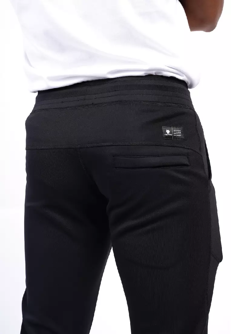 Tiento Celana Jogger Training Olahraga Lari Fitness Gym Hitam Joger Trening Track Pants Sporty New Generation Scuba Black