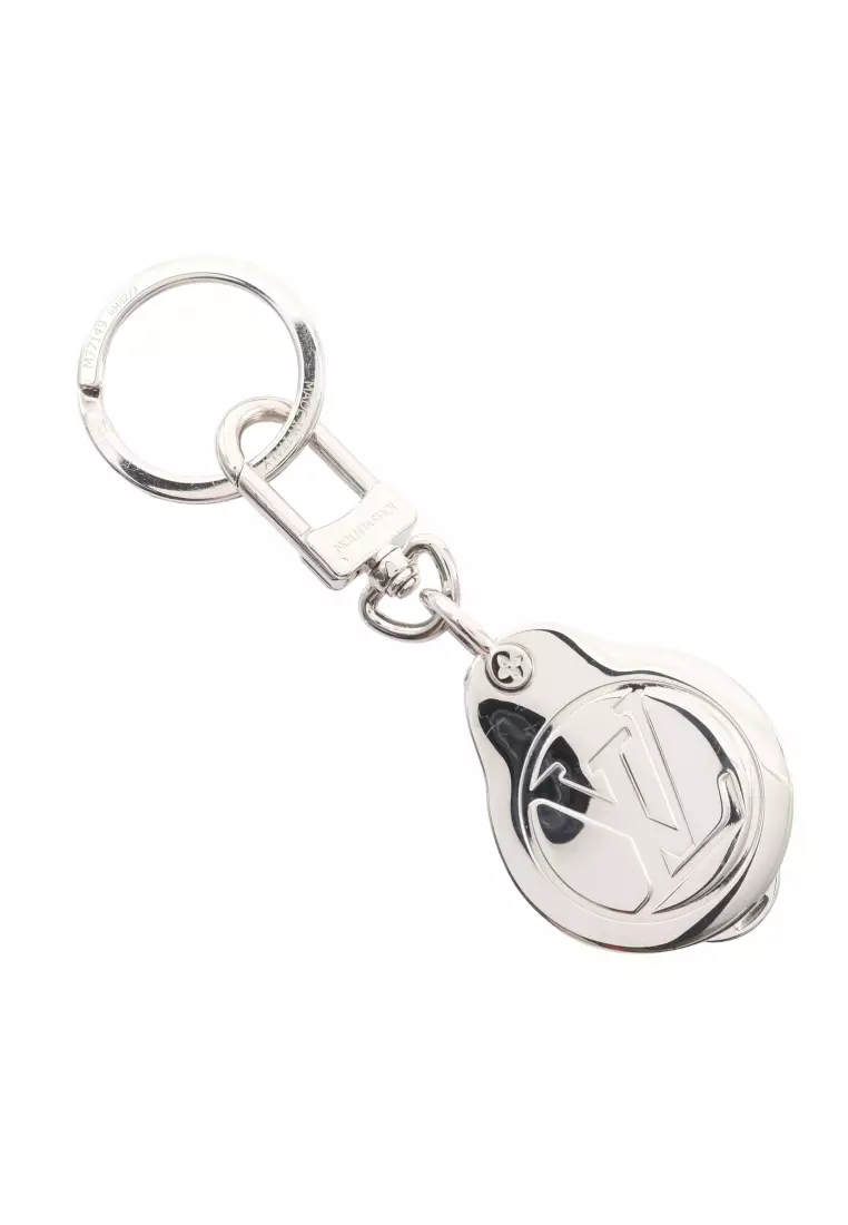 Pre-Loved Louis Vuitton crystal sack Loupe bag charm key ring glass Silver clear