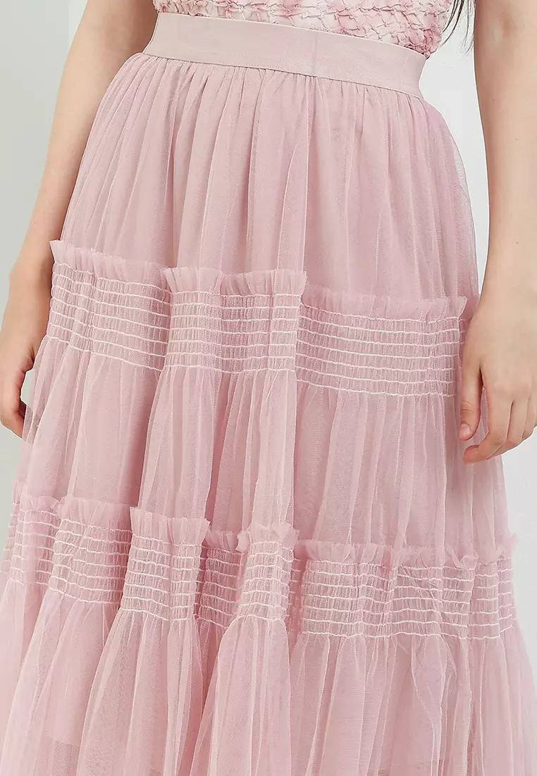 Smocked Tiered Tutu Maxy Skirt