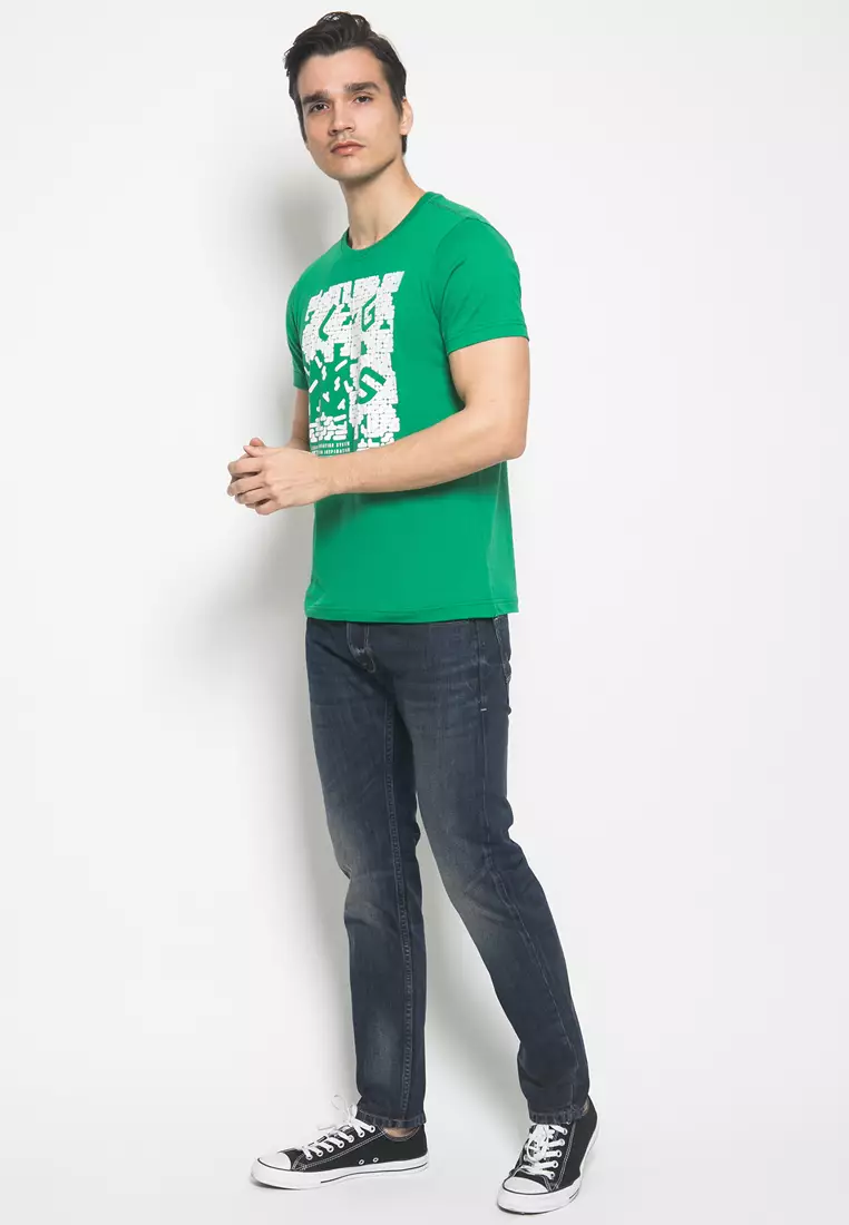 LGS - Kaos Pria - Motif Sablon - Warna Hijau - GTS.878.P155.02.C