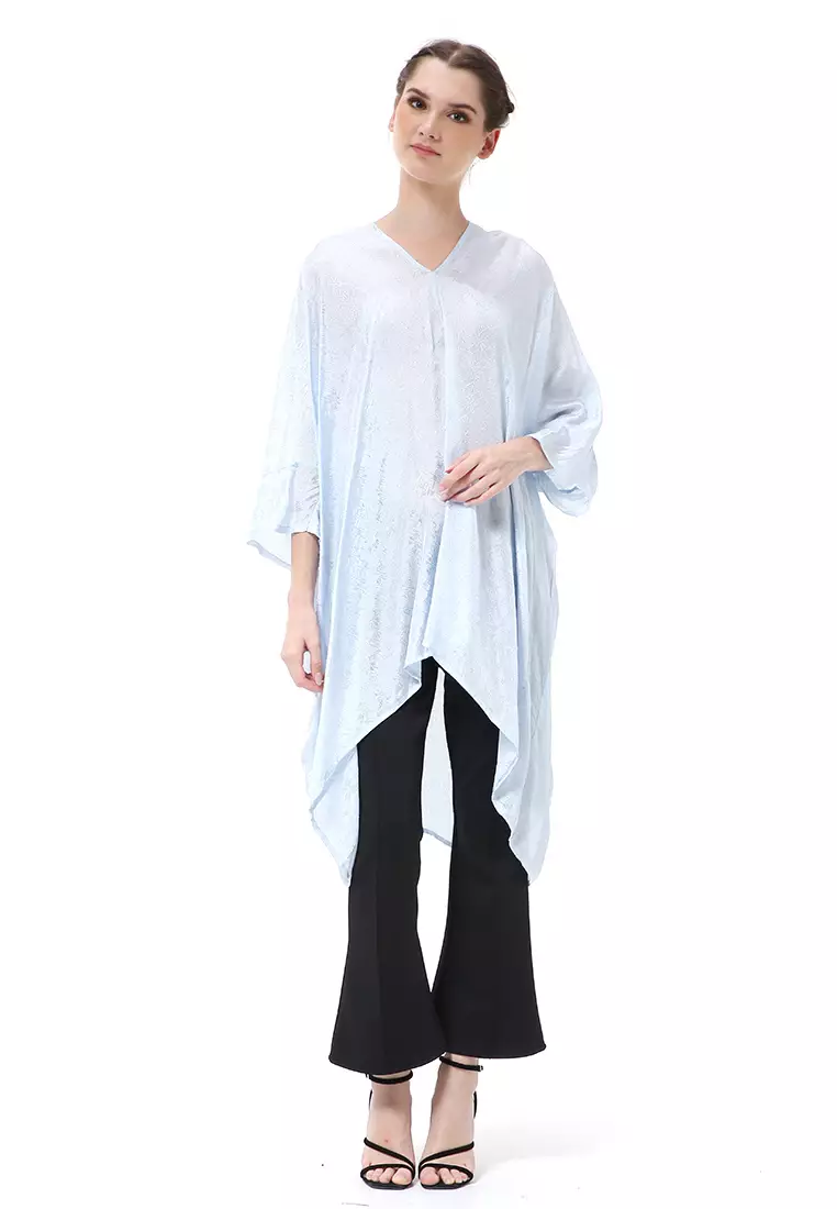 Albertine Tunik Blouse Atasan Kebaya Wanita Simple Design Material Viscose ORIGINAL - Baby Blue