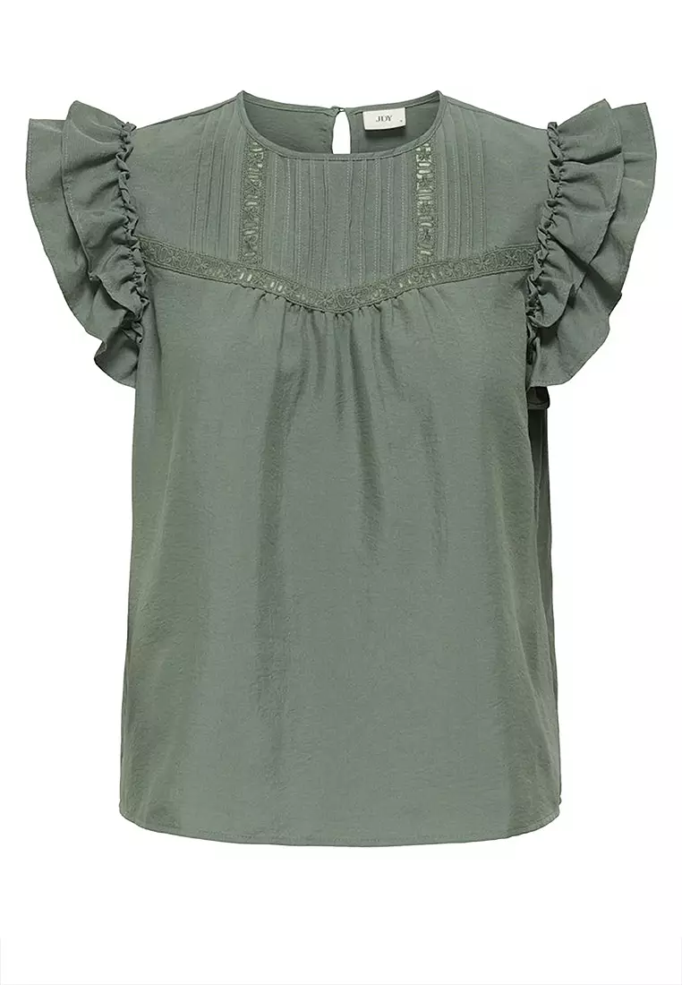 Sleeveless Woven Lace Top