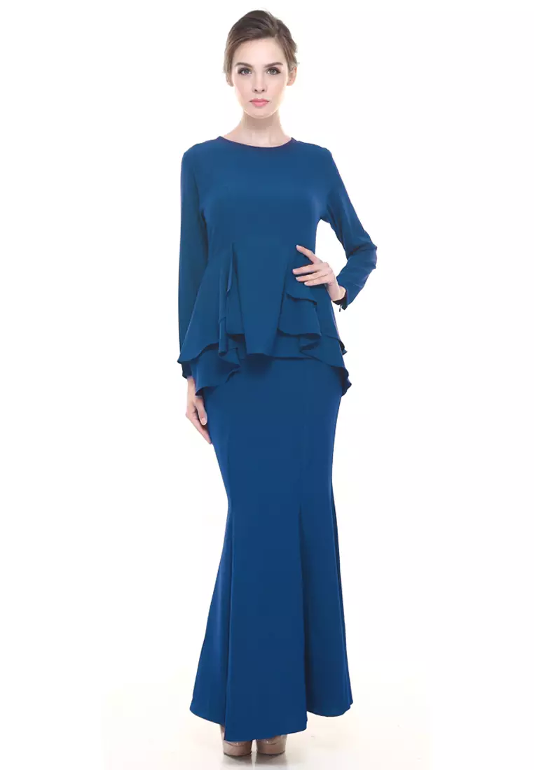 Lora Peplum in Teal Blue