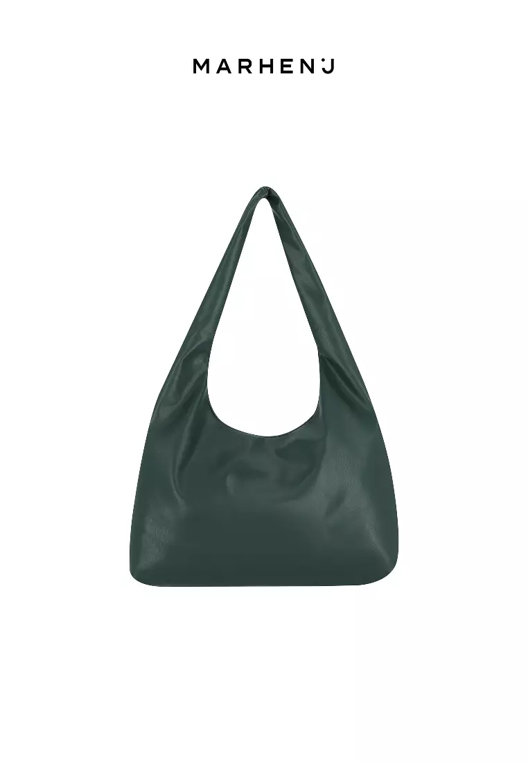 MILAN Vegan Leather Shoulder Bag Dark Green