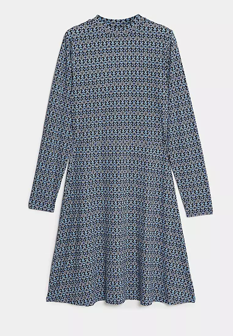 Jersey Printed Mini Skater Dress