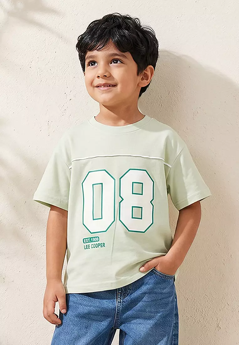 Babyshop Lee Cooper Crew Neck Short Sleeves T-Shirt With Varsity Print