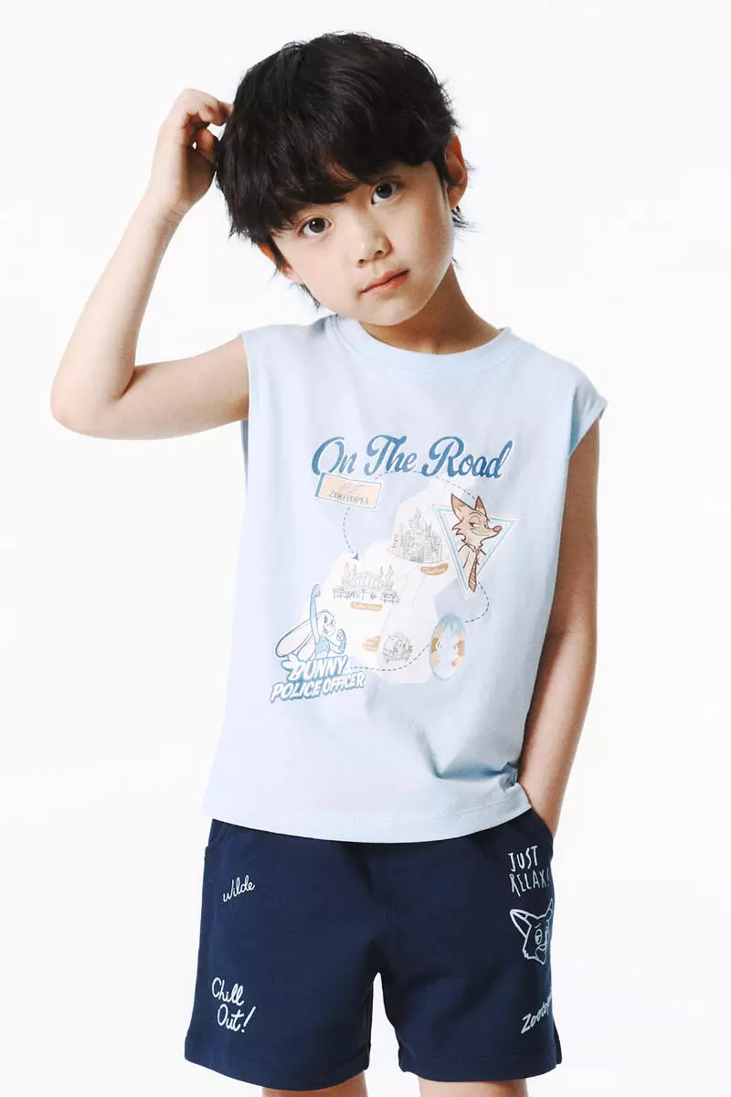Printed cotton sweatshirt shorts