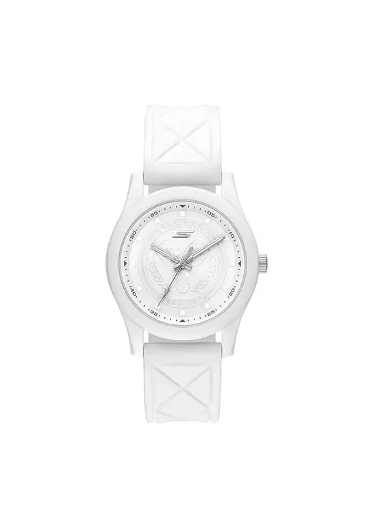 Pickleball Embossed Dial White Silicone Strap Analog Watch SKC-SR8105