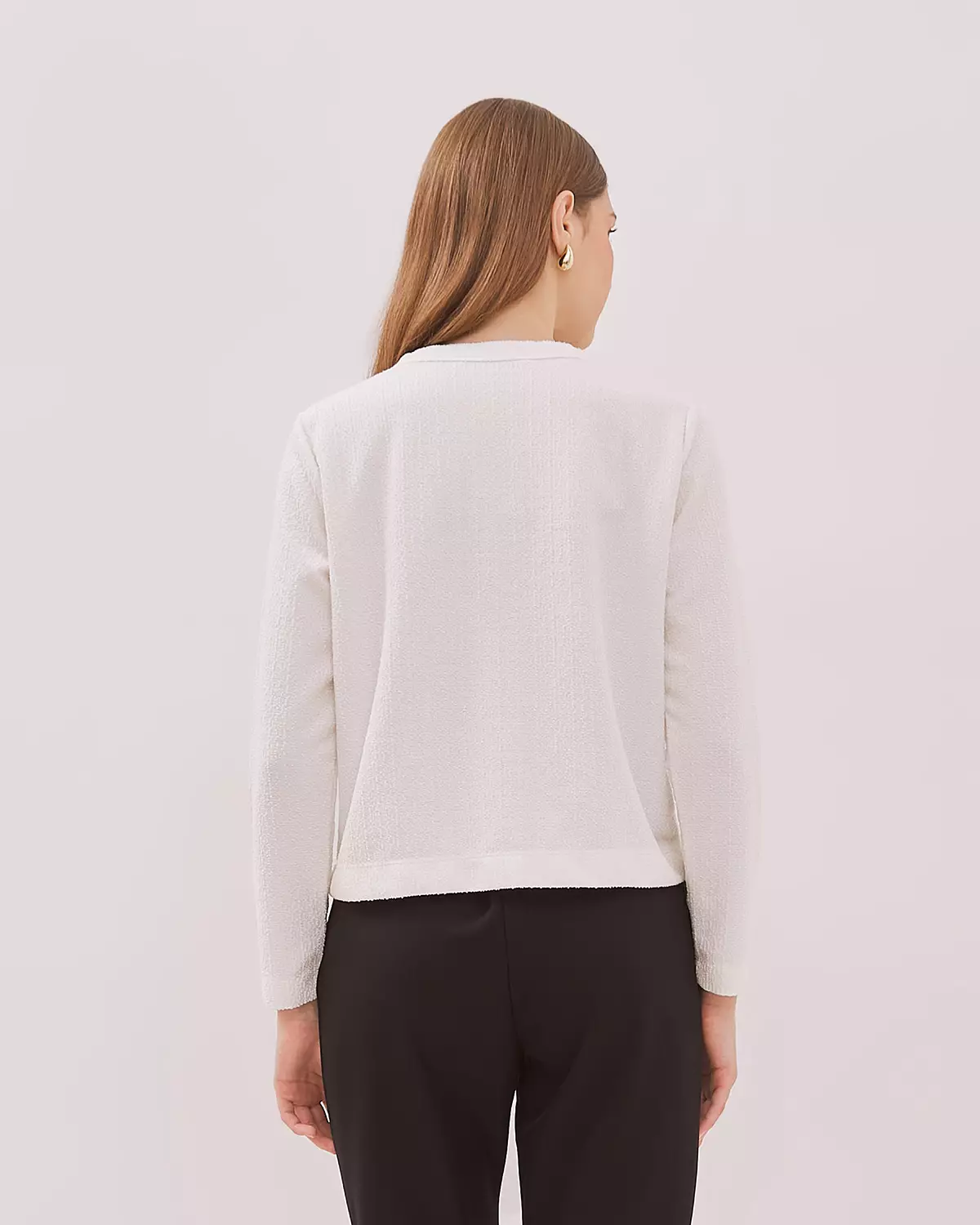 WOMEN'S WHITE LONG-SLEEVED CARDIGAN