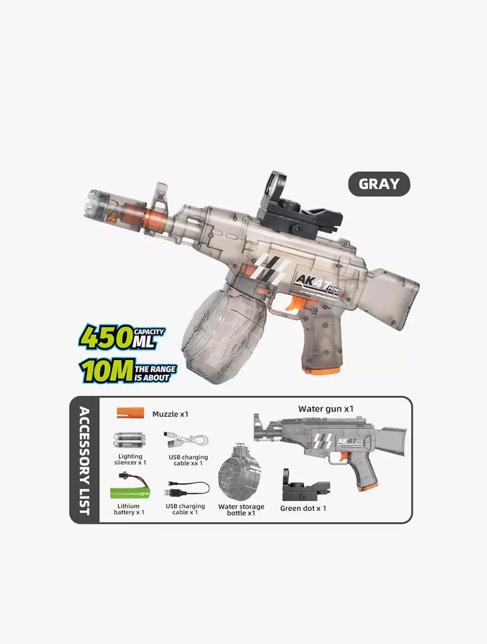 Playtime Fun AK47 Lite Electric Water Blaster - PFNCPS309715
