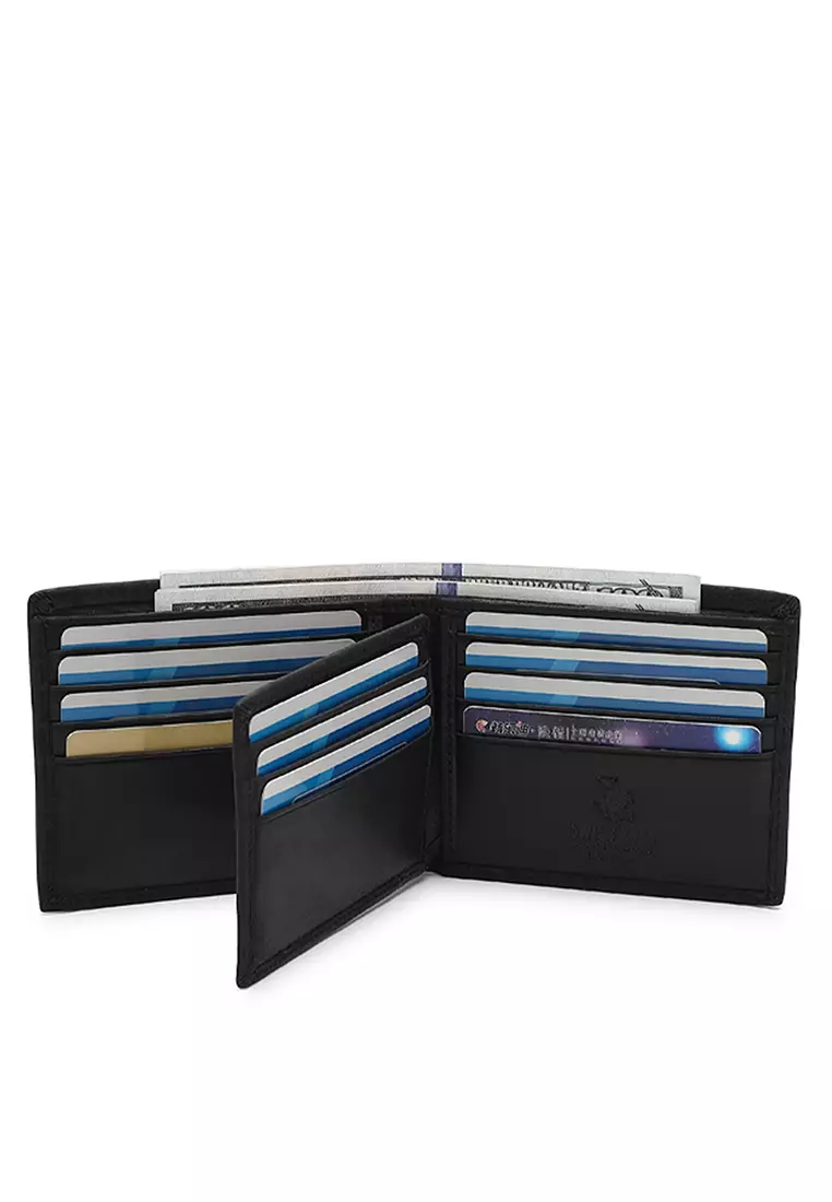 Leather RFID Bi-Fold Short Wallet (Dompet Pendek Kulit Asli RFID Pria) - Hitam