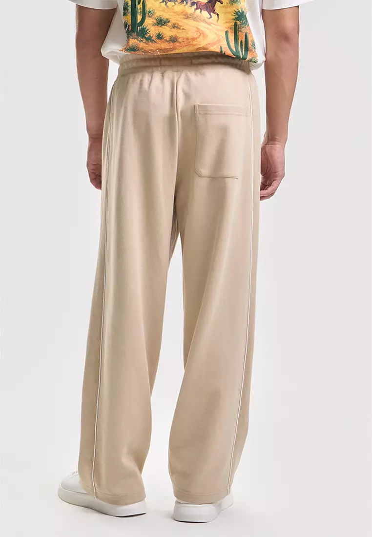 Baggy Fit Sweat Pants with Side Piping