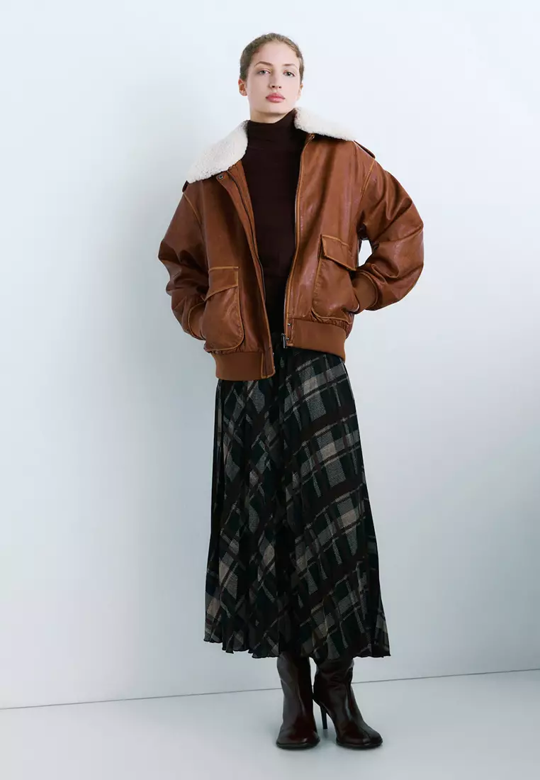 Oversized Jacket With Borg Collar