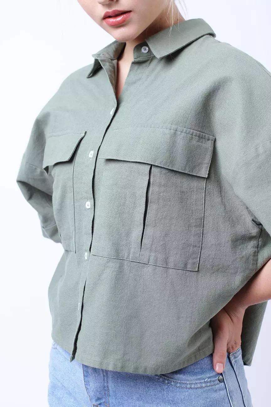 Kemeja Wanita Lenor Army