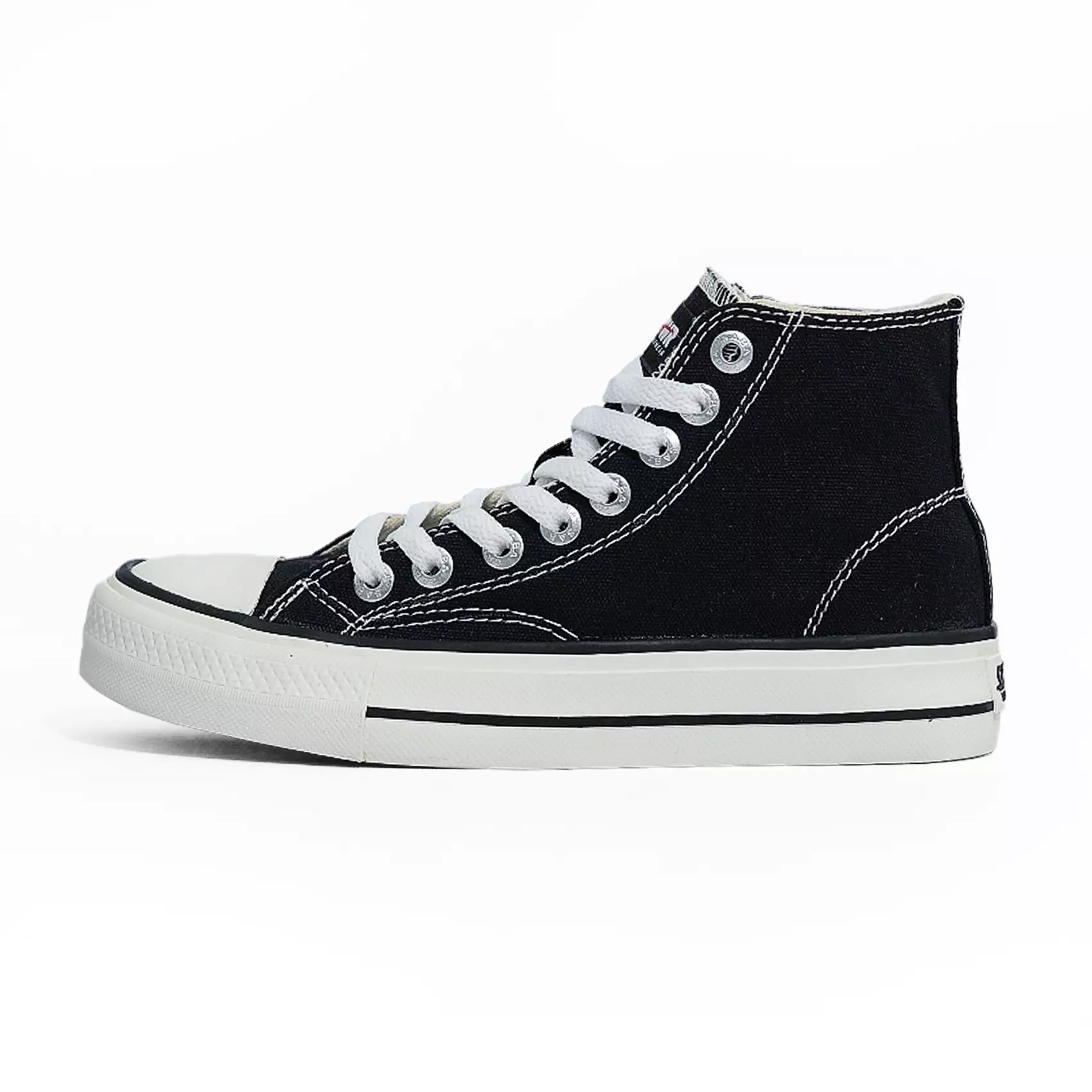 SABA Vintage High Black White LX - Sepatu Sneakers Casual Pria Wanita
