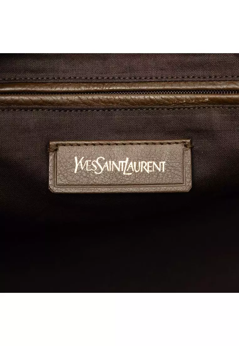 Pre-Loved Saint Laurent Medium Perforated Metallic Leather Cabas Chyc Tote