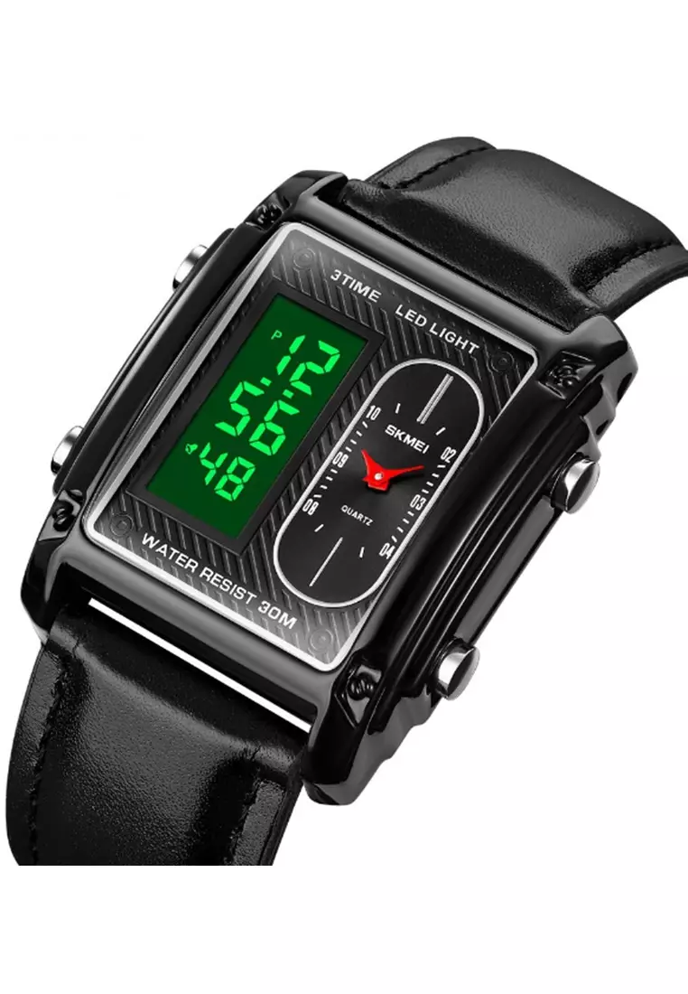 Jam Tangan Digital Pria Waterproof Many Function Strap Tali Material PU Leather GN54 ORIGINAL