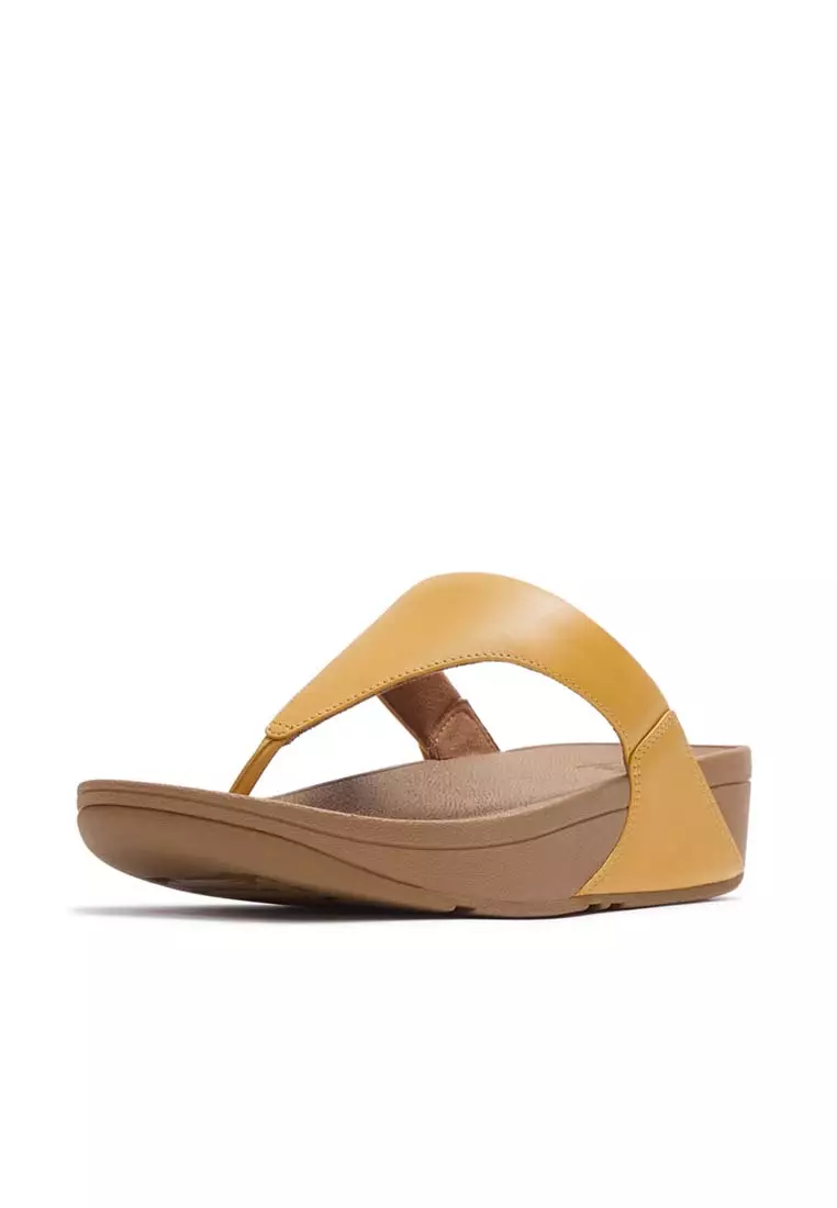 FitFlop LULU Leather Toe-Post Sandals - Turmeric (I88-D65)