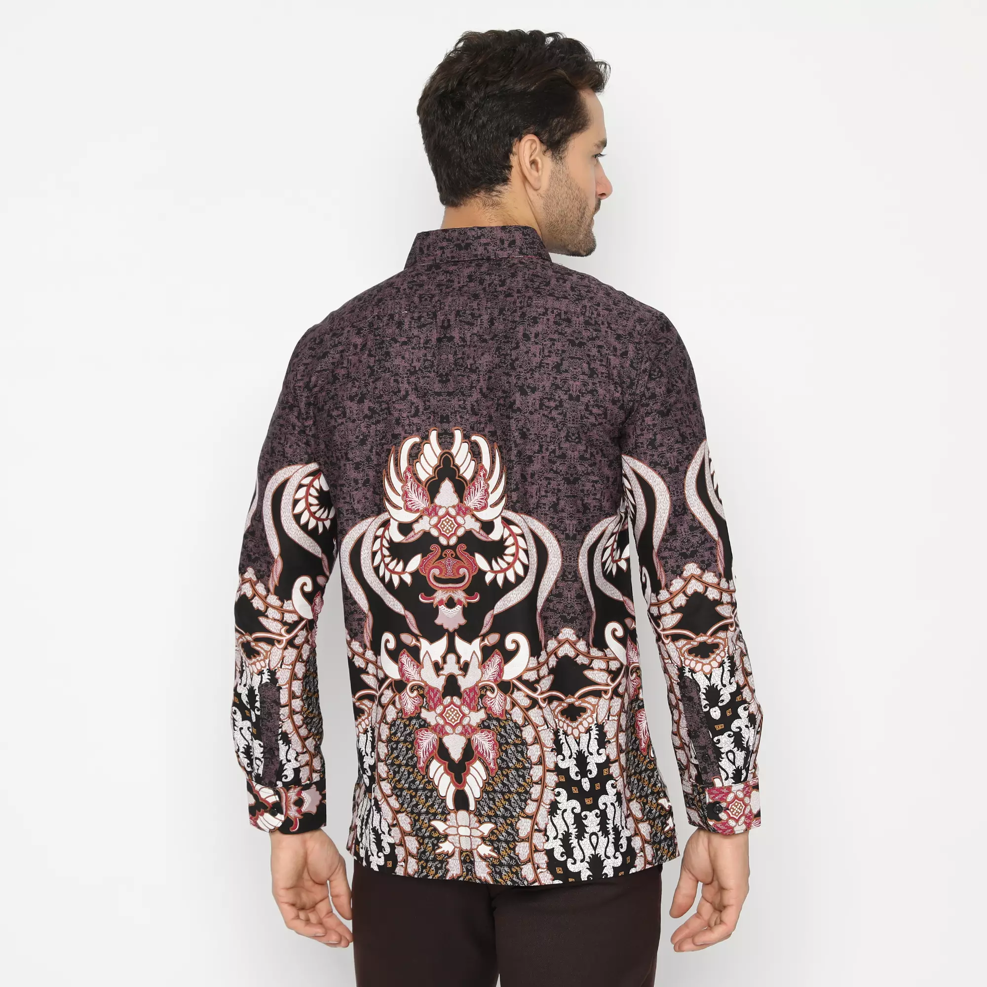 Platini Kemeja Batik Pria Lengan Panjang Katun Coklat 36016