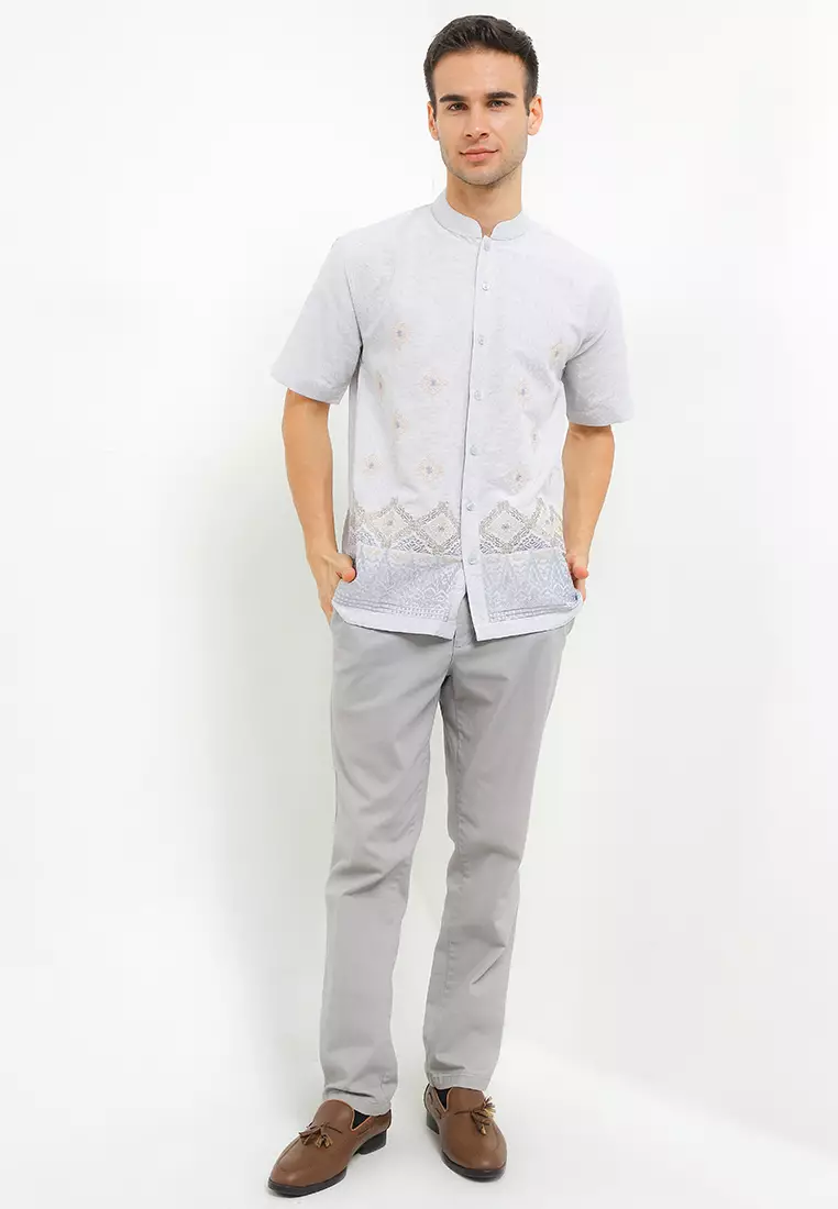 Grey Dew Short Sleeve Baju Koko
