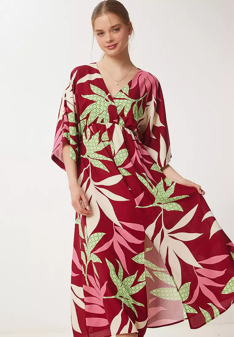 Wrap Patterned Summer Viscose Dress