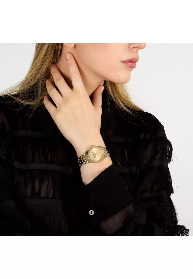 【2 Years Warranty】KARL LAGERFELD Hamburg Collection 30mm Women's Gold Quartz Watch R0553105507