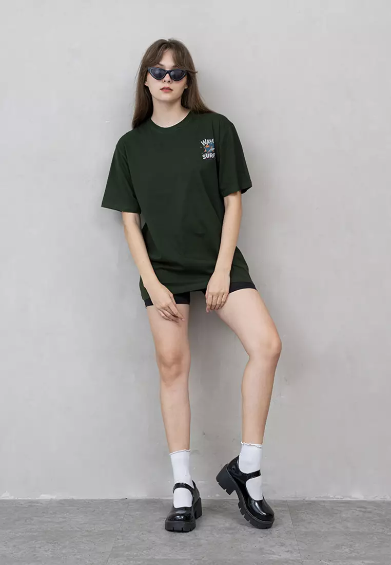 Kaos Hijau t shirt polos wanita houseofcuff motif Life's